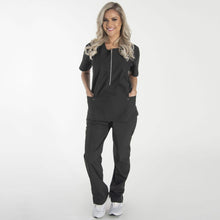 Load image into Gallery viewer, LEXIE ZIP SCRUB TOP For WOMEN&#39;s Block Color
