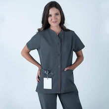Load image into Gallery viewer, Charcoal Color Remi Women&#39;s Scrub Top
