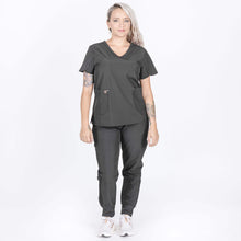 Load image into Gallery viewer, Nonni &quot;V&quot; Scrub Top For Women&#39;s Charcoal Color
