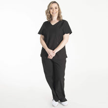 Load image into Gallery viewer, Nonni &quot;V&quot; Scrub Top For Women&#39;s Black Color
