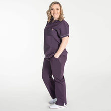 Load image into Gallery viewer, Plum Color Madeline Straight Leg Scrub Pants For Women&#39;s
