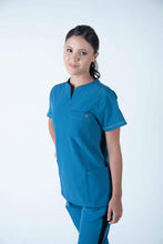 Load image into Gallery viewer, Helcasio - Marcela Notch Stellar Color Scrub Top For Women&#39;s
